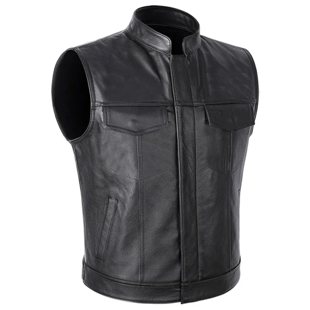 Comfy Fashion Waistcoat Button Casual Faux Leather Oversized Pocket Sleeveless Solid Color Stand Collar Holiday
Comfy Fashion Waistcoat Button Casual Faux Leather Oversized Pocket Sleeveless Solid Color Stand Collar Holiday