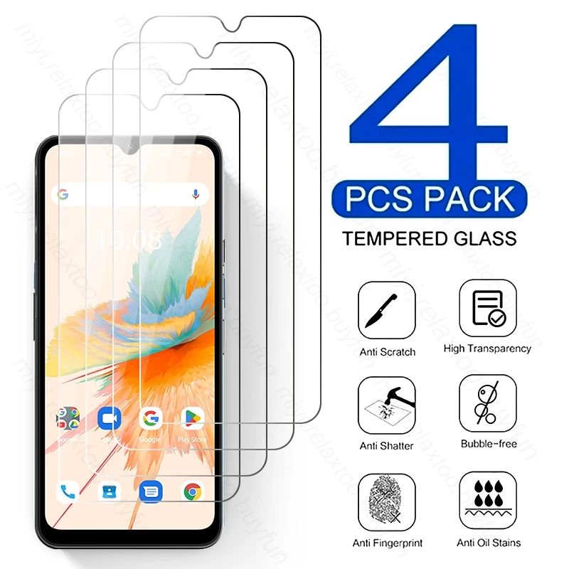 

UmidigiA15 4G Glass 4PCS 9H Premium Tempered Glass Screen Protector For Umidigi A15 A15C A 15 C 15C 15A NFC 4G 6.7" Phone Film