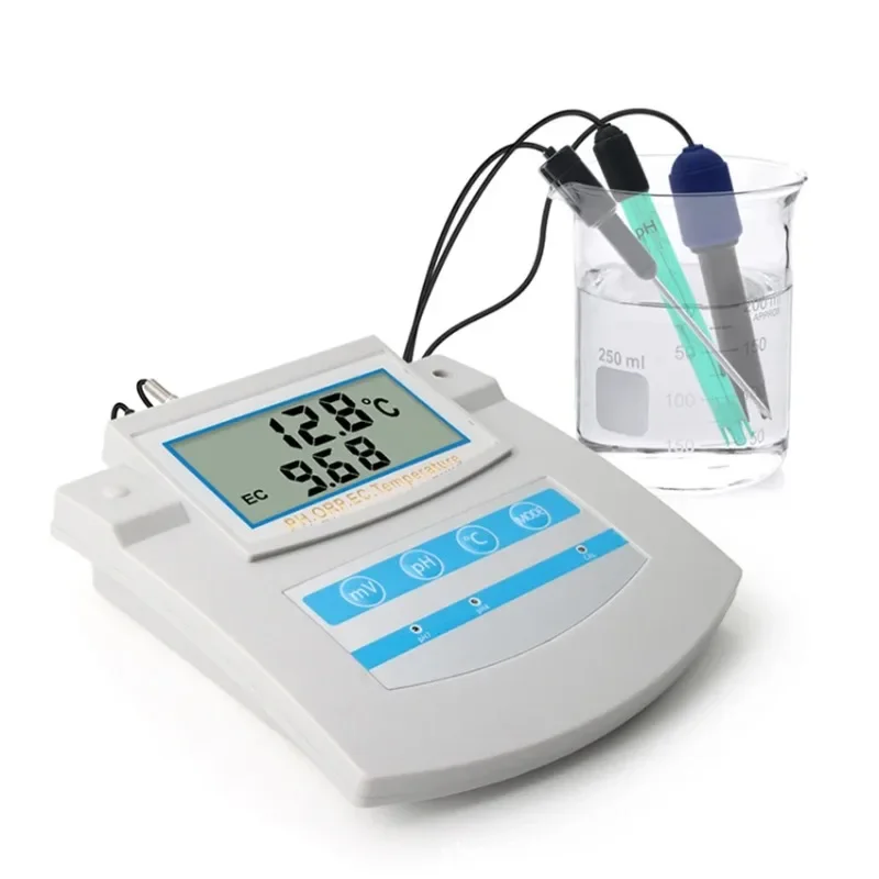 

6 In 1 Water Quality Monitor PH ORP TDS EC CF Temperature Benchtop Tester Meter for Swimming Pool, Aquarium, Laboratory PHS-26C