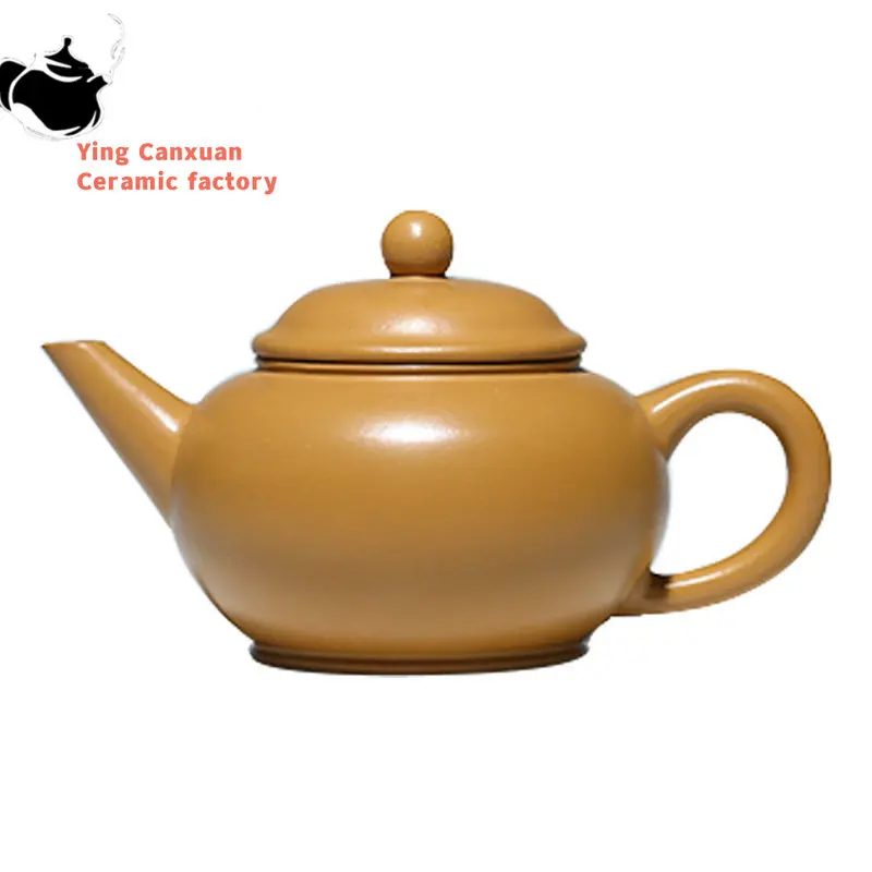 

180ml Yixing Handmade Purple Clay Teapots Chinese Famous Artists Tea Pot Raw Ore Gold Zhu Mud Kettle Zisha Tea Set Gifts