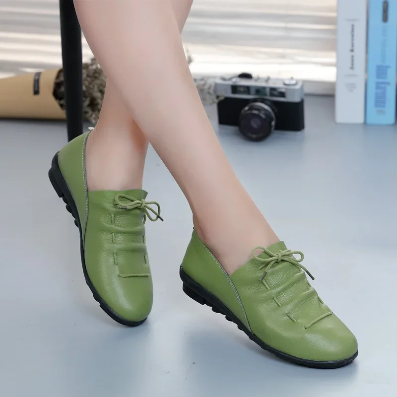 

Женская обувь, Новое поступление 2022, весенняя обувь из натуральной кожи на плоской подошве со шнуровкой, Женская резиновая обувь, женская обувь для тенниса