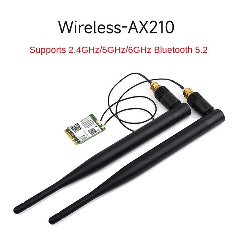 AX210 Tri Band Wireless Network Card Green 2.4Ghz/5Ghz/6Ghz 5374Mbps BT5.2 Wifi 6E Wireless Module 802.11AX Support MU-MIMO
AX210 Tri Band Wireless Network Card Green 2.4Ghz/5Ghz/6Ghz 5374Mbps BT5.2 Wifi 6E Wireless Module 802.11AX Support MU-MIMO