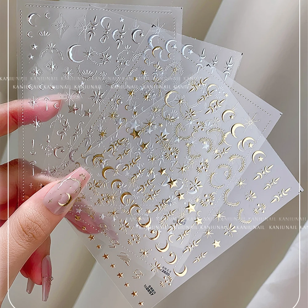 Bronzing Gold Silver Star Moon Sun Nail Art Sticker 3D Laser Occult Semiotics Pattern Decal Self-Adhesive Slider Polish Stickers
Bronzing Gold Silver Star Moon Sun Nail Art Sticker 3D Laser Occult Semiotics Pattern Decal Self-Adhesive Slider Polish Stickers