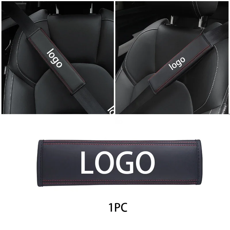 

For Maserati 1pc Cowhide Car Interior Seat Belt Protector Cover For car Auto Accessories