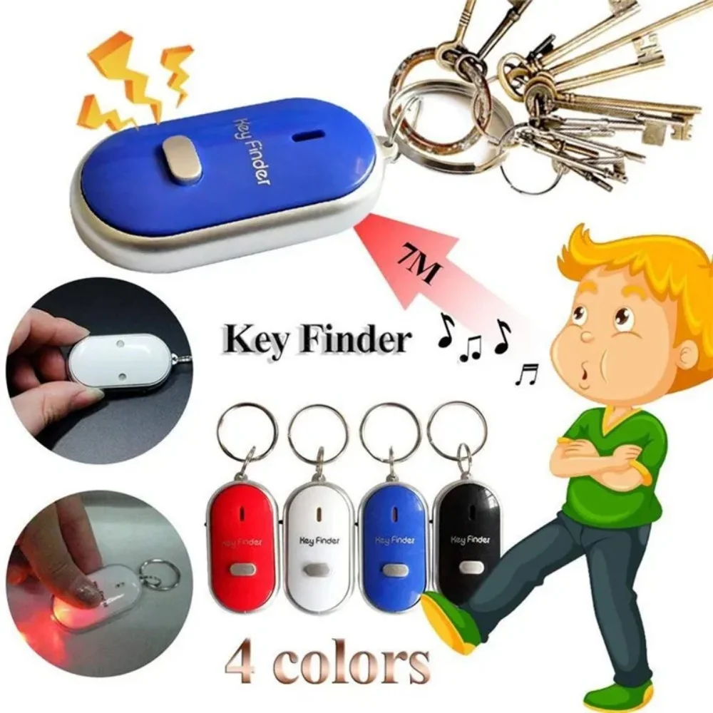 

LED Anti-Lost Key Finder Find Locator Keychain Key Chain Whistle Beep Sound Control Durable Accessories Key Chains In stock