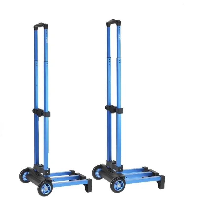 

Portable Superlight Aluminium Folding Luggage Shopping Carts Four-Wheel PU PP Wheels Stainless Steel Metal Platform