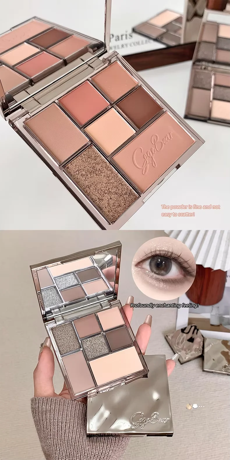 7-color Eyeshadow Palette, with Matte and Shimmer Finishes, Fine and Non-flying Powder, Suitable for Daily Commuting. 3 Sb5d4eda8f207412db3e2f816e8720346m