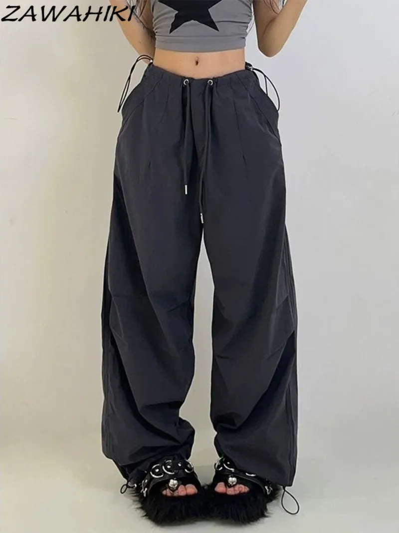 American Retro Drawstring Summer Solid Color Cargo Pants Women High Street Loose Wide Leg Casual Fashion Vintage Chic Trousers
American Retro Drawstring Summer Solid Color Cargo Pants Women High Street Loose Wide Leg Casual Fashion Vintage Chic Trousers