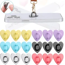 Cellphone Finger Ring Holder Adhesive Metal Phone Heart Shaped Stand Hooks Charms Clasp for DIY IPhone Case IPad Tablet Supplies