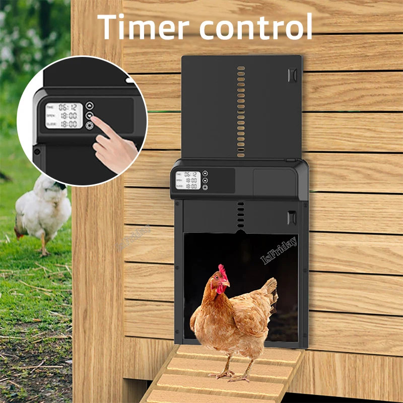 Timer Automatic Chicken Coop Door Aluminum ABS Intelligent Anti-Pinch Induction IPX3 Waterproof Electric Poultry Gate for Farm
Timer Automatic Chicken Coop Door Aluminum ABS Intelligent Anti-Pinch Induction IPX3 Waterproof Electric Poultry Gate for Farm