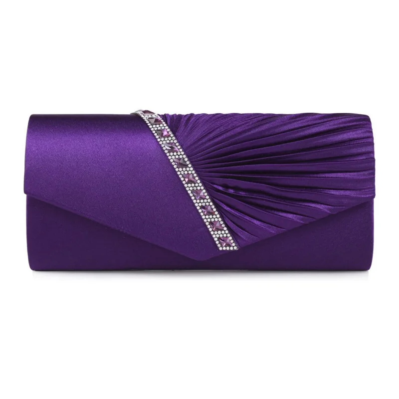 

Wedding Party Clutches Woman Purple Purse Fashion Luxury Diagonal Rhinestone Prom Party Clutch Ladies Evening Bags Shoulder Bag