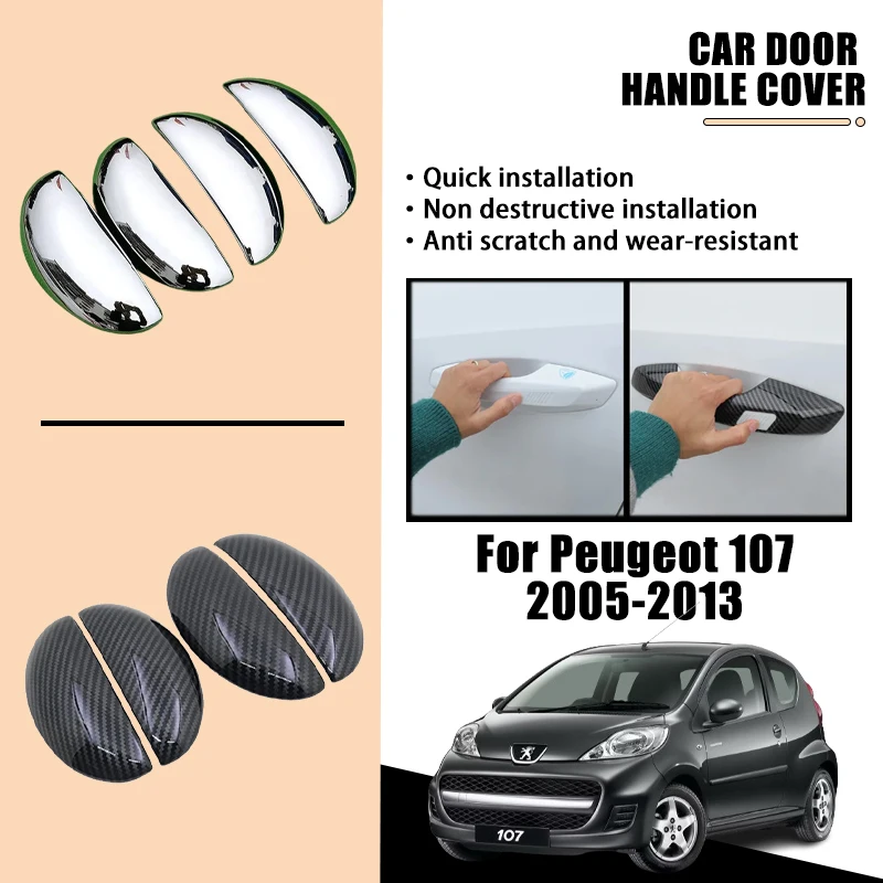 Door Handle Cover For Peugeot 107 2005-2013 2006 2007 2008 2009 ABS Exterior Carbon Fiber Black Chrome Car Accessories Rustproof
Door Handle Cover For Peugeot 107 2005-2013 2006 2007 2008 2009 ABS Exterior Carbon Fiber Black Chrome Car Accessories Rustproof