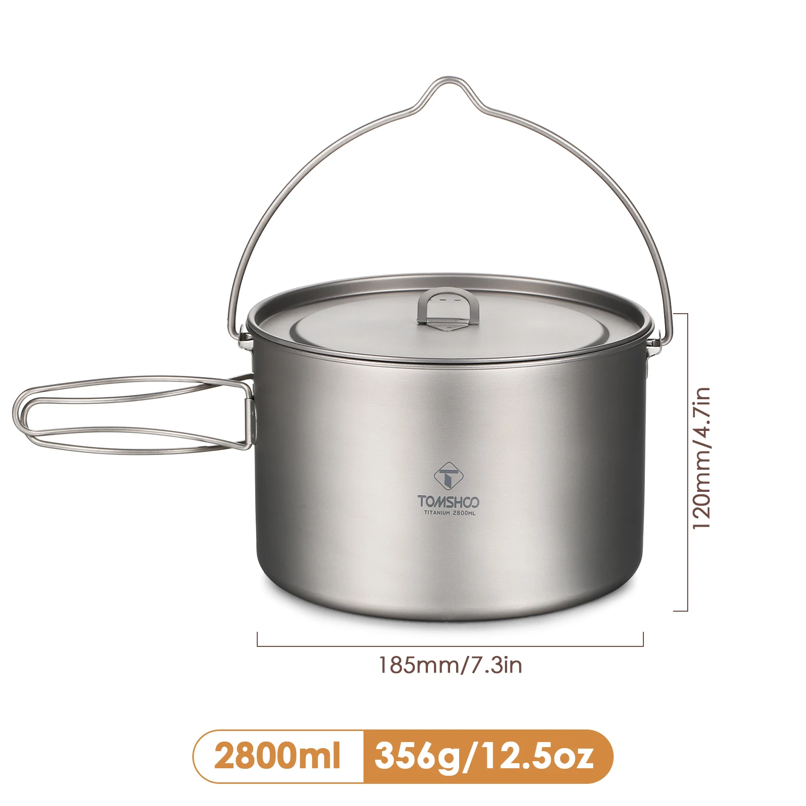 TOMSHOO Titanium Pot 750ml/900ml/1100ml/1600ml/2000ml/2800ml Ultralight Hanging Pot with Lid and Foldable Handle Outdoor Camping
TOMSHOO Titanium Pot 750ml/900ml/1100ml/1600ml/2000ml/2800ml Ultralight Hanging Pot with Lid and Foldable Handle Outdoor Camping