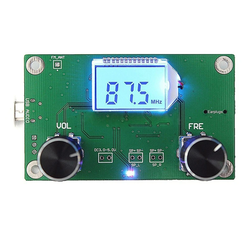 

FM 87-108Mhz DSP&PLL LCD Stereo Radio Receiver Module + Serial Control Wireless Audio Campus Broadcast Receiver