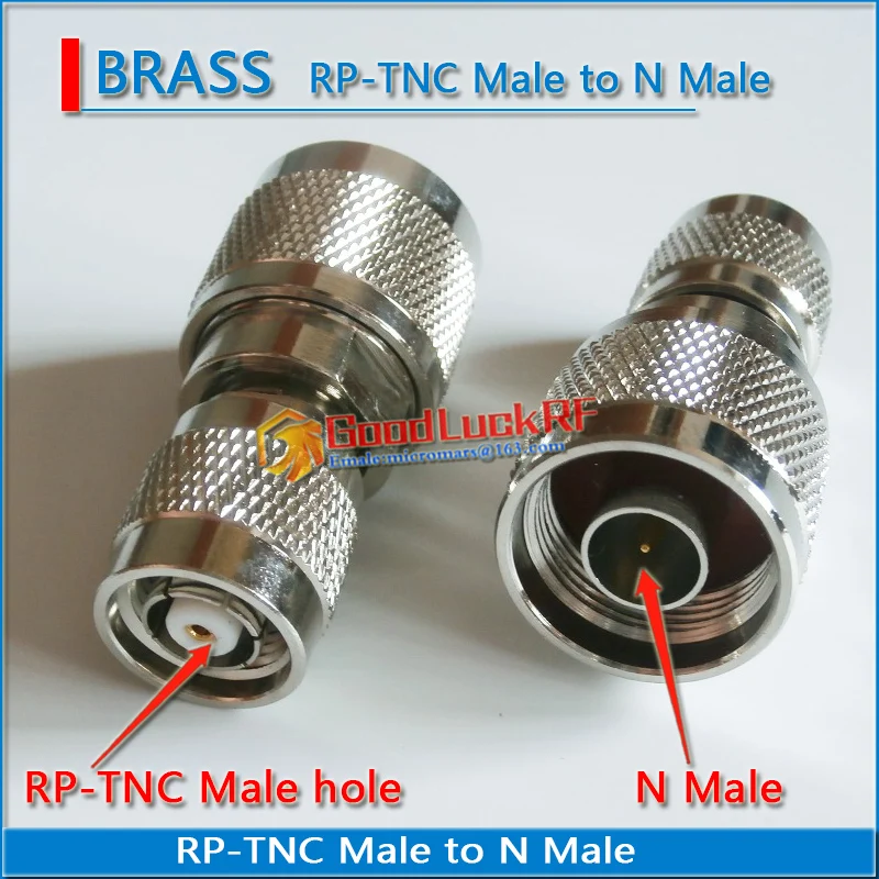 

RP-TNC RPTNC RP TNC Male to N Male Plug RP TNC - N Nickel Plated Straight Coaxial RF Adapters