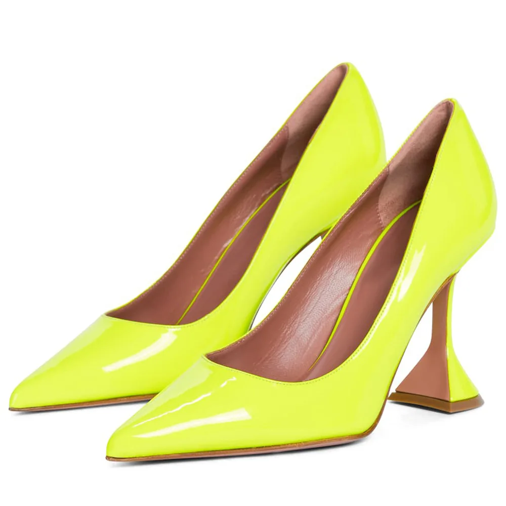 

Элегантные женские Стеклянные туфли-лодочки на высоком каблуке с острым носком женские слипоны для офиса желтые белые коричневые черные туфли