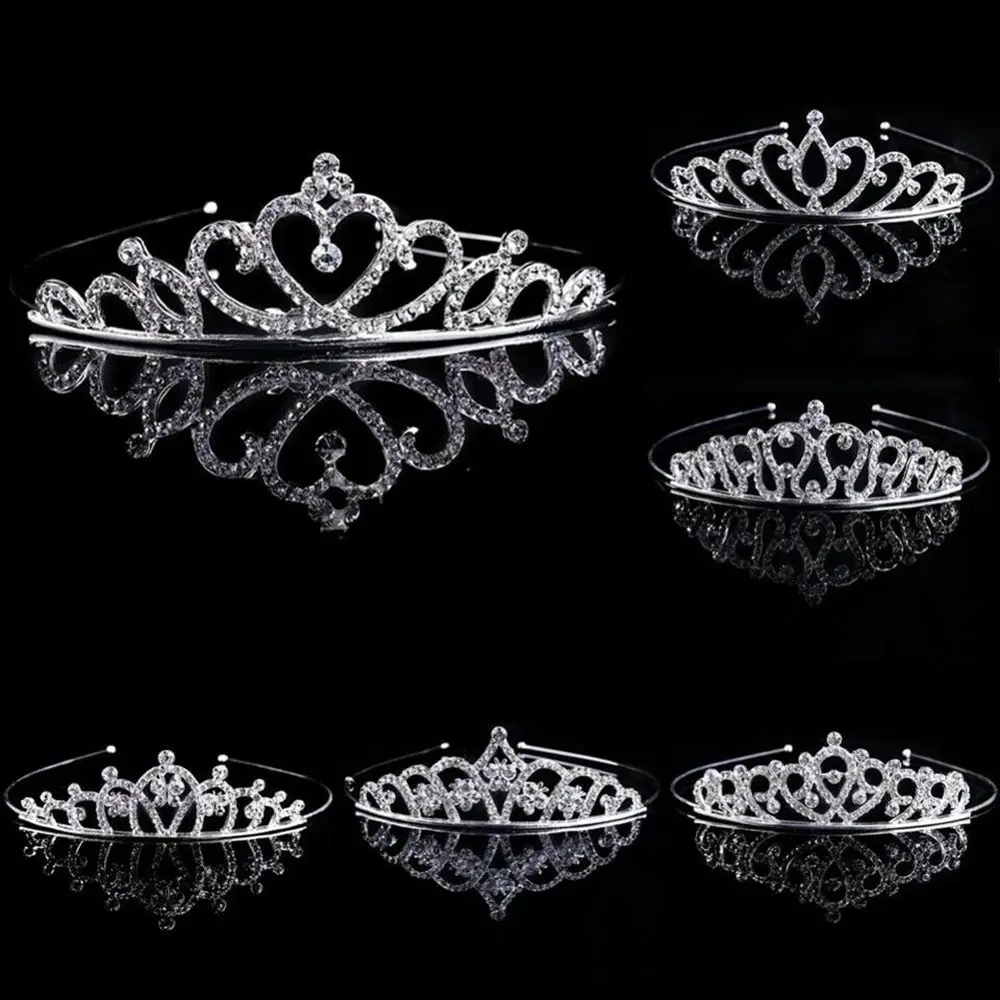 

Rhinestone Child Tiaras Crowns Headband Girls Bridal Crystal Crown Wedding Party Accessiories Hair Jewelry Ornaments Headpiece