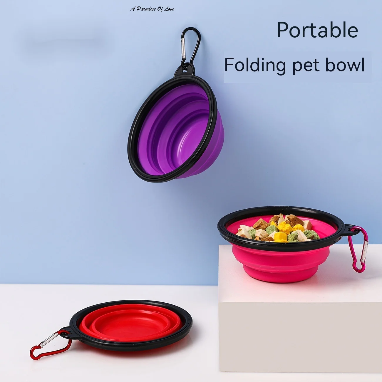 

Collapsible Dog Pet Folding Silicone Bowl Outdoor Travel Portable Puppy Food Container Feeder Dish Bowl Pet Supplies
