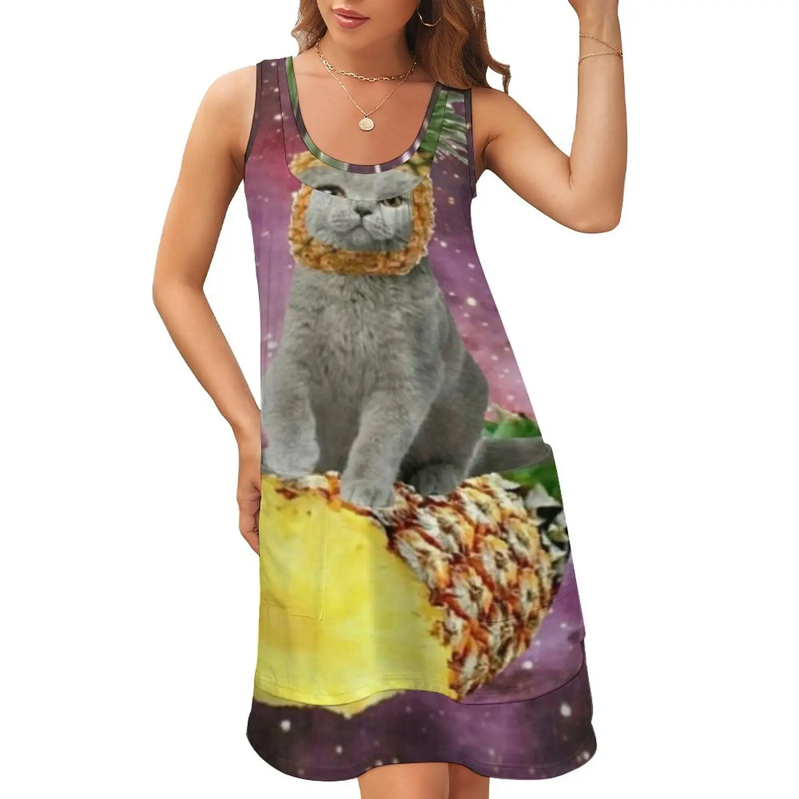 ponopl cat Sleeveless U-Neck Fake Two Piece Dress Dress women women clothes dress for women 2024
ponopl cat Sleeveless U-Neck Fake Two Piece Dress Dress women women clothes dress for women 2024
