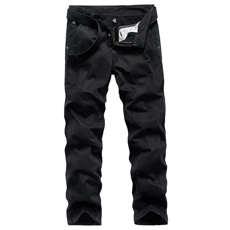 

2023 Men's Cotton Loose Sports Casual Pants Fashion Multi-Pocket Simple Outdoor zipper Hip Pop Streetwear Cargo Pants Jogger Men