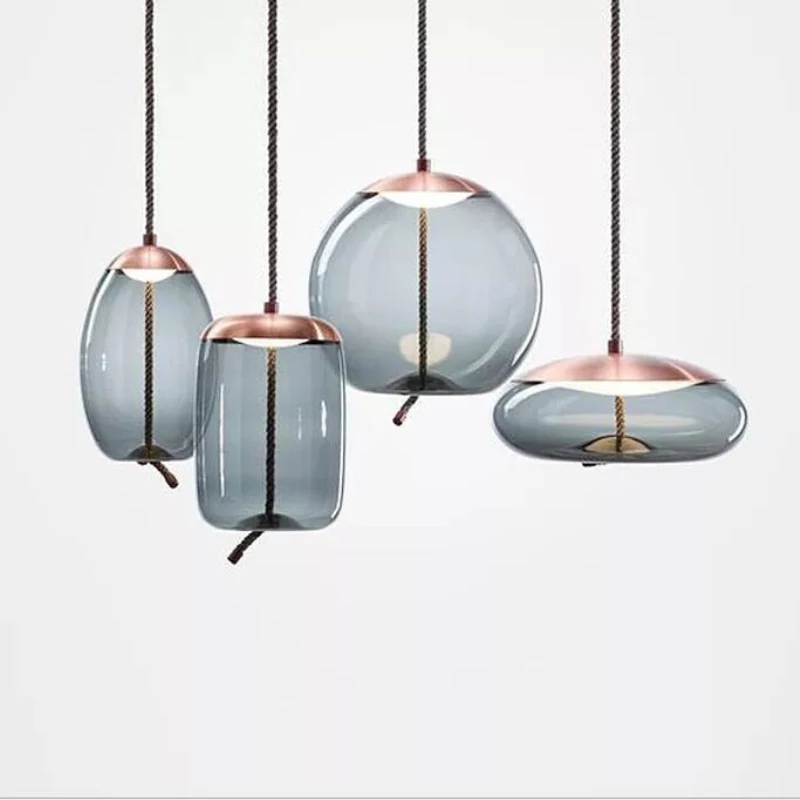 

Nordic Designer Living Room BROKIS Knot Pendant Lamp Bedside Luminaria Deco Glass Lustre Hanging Light Fixtures