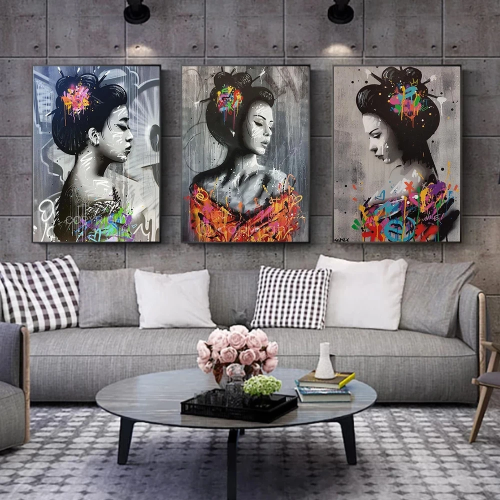 Japanese Geisha Kimono Woman Graffiti Art Paintings On The Wall Art Posters and Prints Sexy Girl Beauty Street Art Pictures Gift
Japanese Geisha Kimono Woman Graffiti Art Paintings On The Wall Art Posters and Prints Sexy Girl Beauty Street Art Pictures Gift