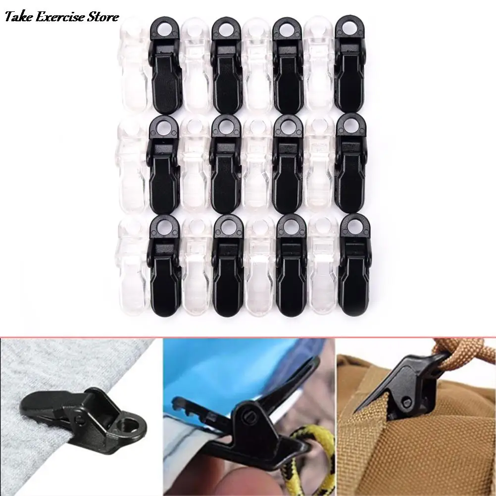 

12Pcs 2 Colors New Awning Clamp Reusable Tarp Clips Tie Down Snap Hangers Tent Camping Tighten Survival