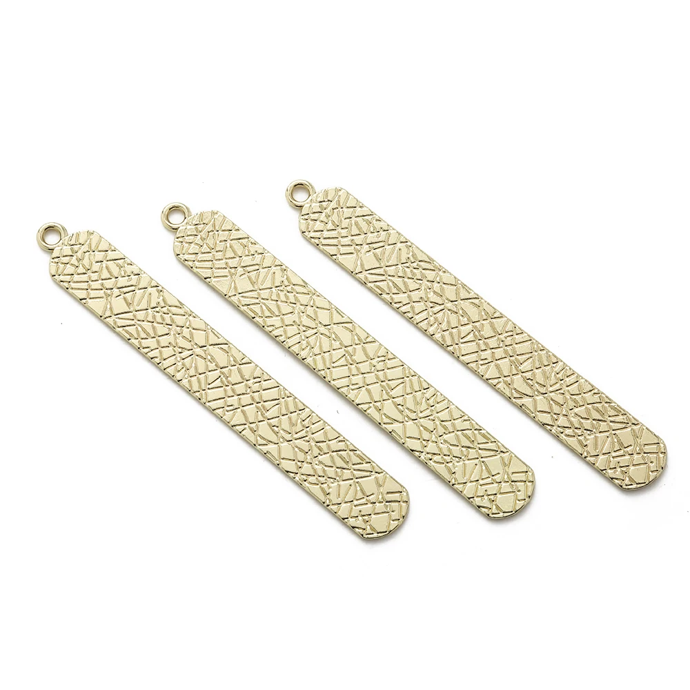 

10pcs Kc Gold Long Bar Charms Blank Stamping Tags Tube Pendants For Bracelet Necklace Earrings Jewelry Making Finding