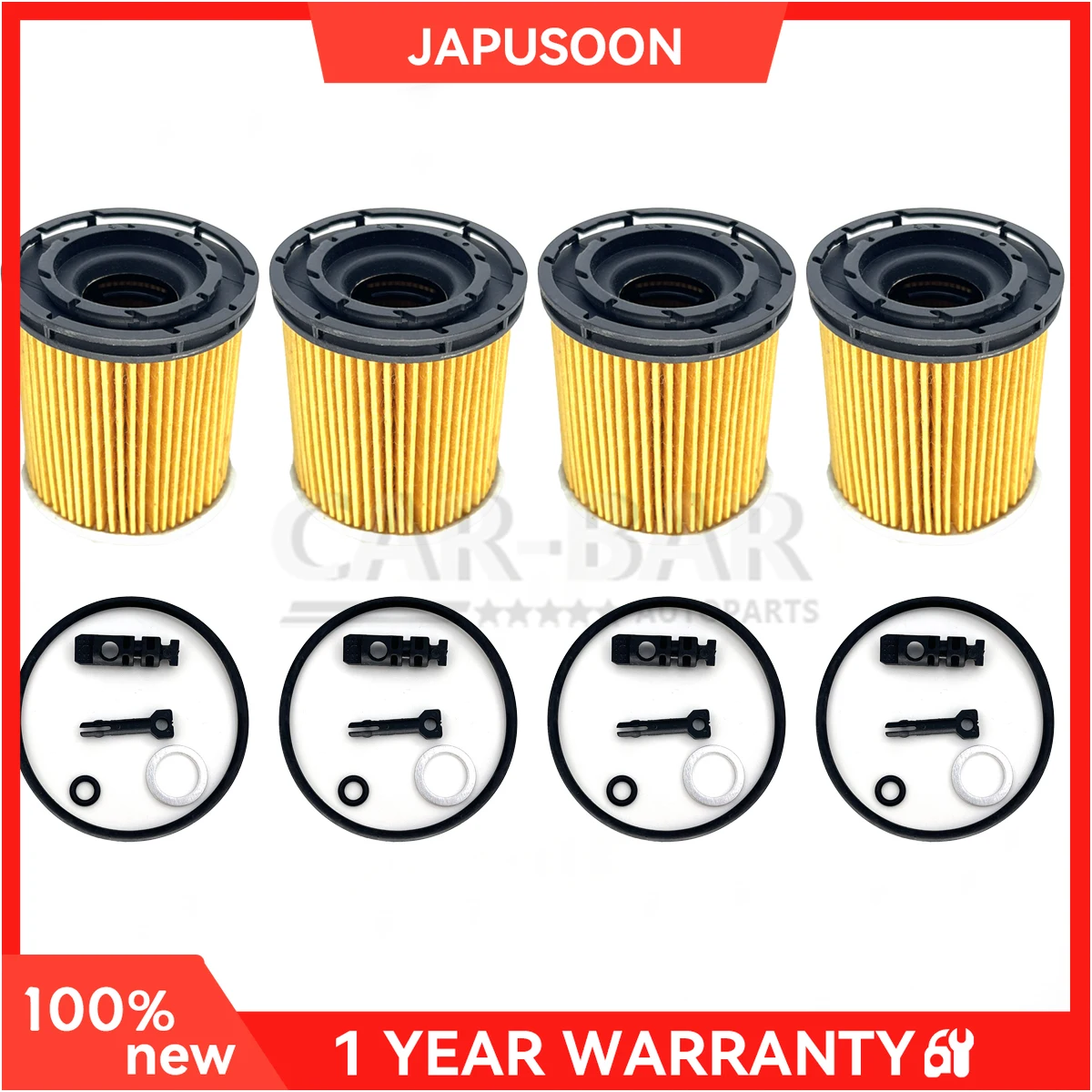 4Pcs Engine Oil Filter 26350-2M000 for Hyundai Elantra Tucson Kia Sorento Rio 1.6L 263502M000
4Pcs Engine Oil Filter 26350-2M000 for Hyundai Elantra Tucson Kia Sorento Rio 1.6L 263502M000