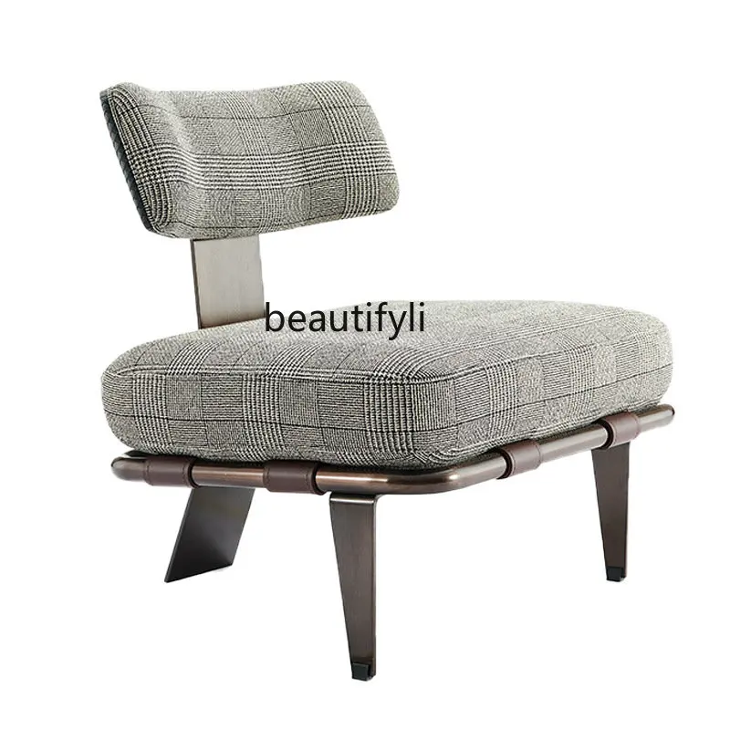 

Italian Minimalist Single-Seat Sofa Chair Small Apartment Living Room Fabric Craft Leisure Chair Study Reading Chair