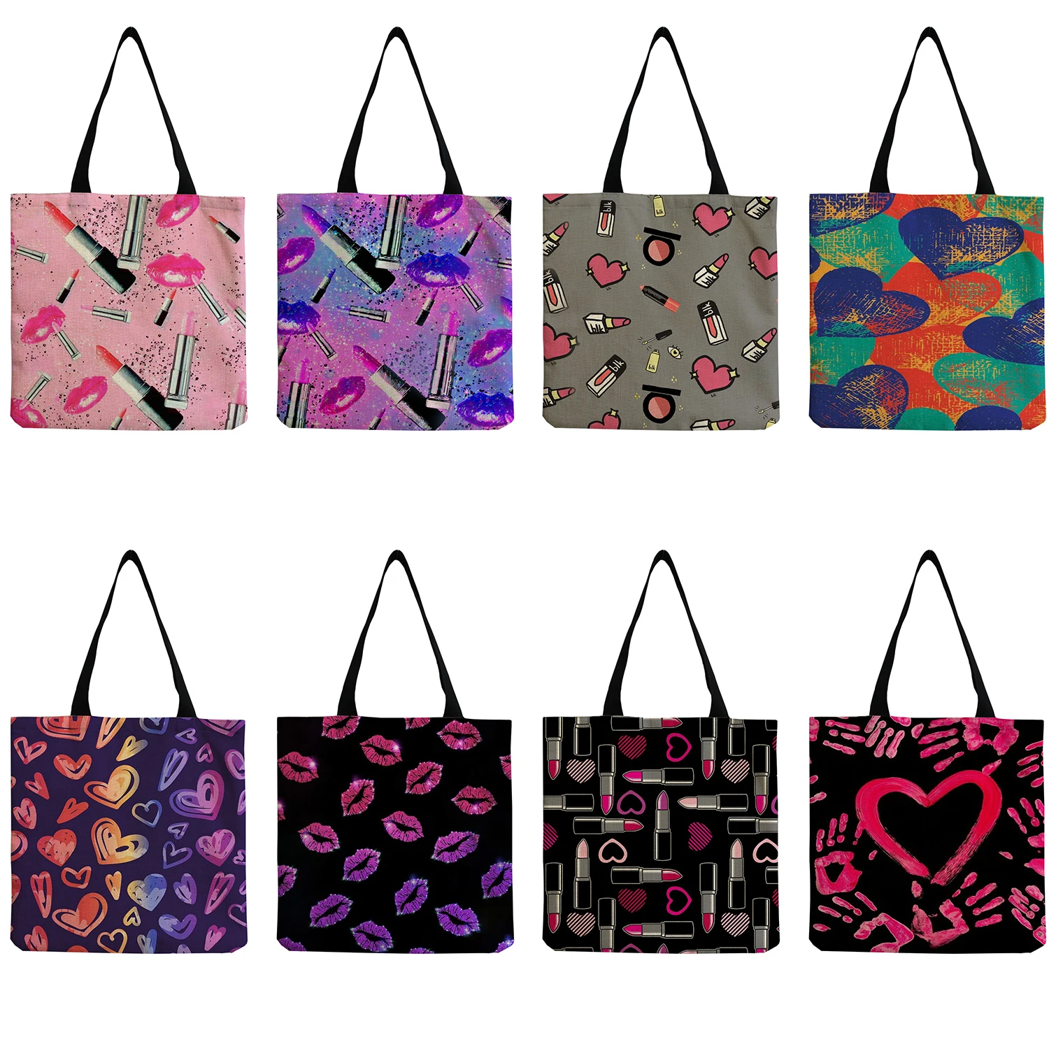 High Capacity Shoulder Bag Lips Cosmetics Printed Fashion Tote Bags Eco Reusable For Women Custom Bright Colors Design Handbags
High Capacity Shoulder Bag Lips Cosmetics Printed Fashion Tote Bags Eco Reusable For Women Custom Bright Colors Design Handbags