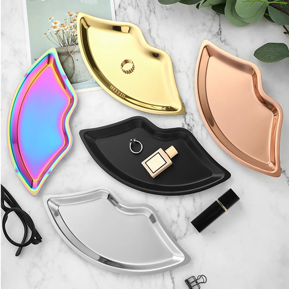 Stainless Steel Lip Shaped Jewelry Tray Ring Watch Necklace Bracelet Display Tray Cosmetic Organizer Desktop Ornament New
Stainless Steel Lip Shaped Jewelry Tray Ring Watch Necklace Bracelet Display Tray Cosmetic Organizer Desktop Ornament New