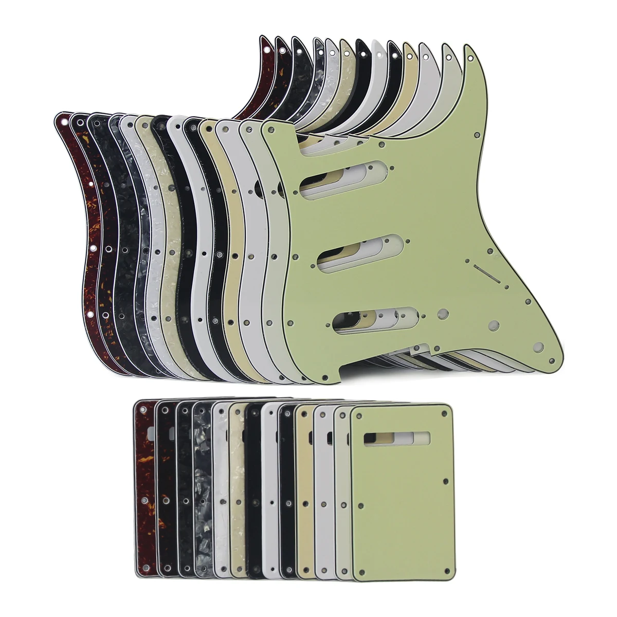 FLEOR ST SSS Electric Guitar Pickguard 11 Hole Scratch Plate & Back Plate & Screws, 30 Colors Choose
FLEOR ST SSS Electric Guitar Pickguard 11 Hole Scratch Plate & Back Plate & Screws, 30 Colors Choose