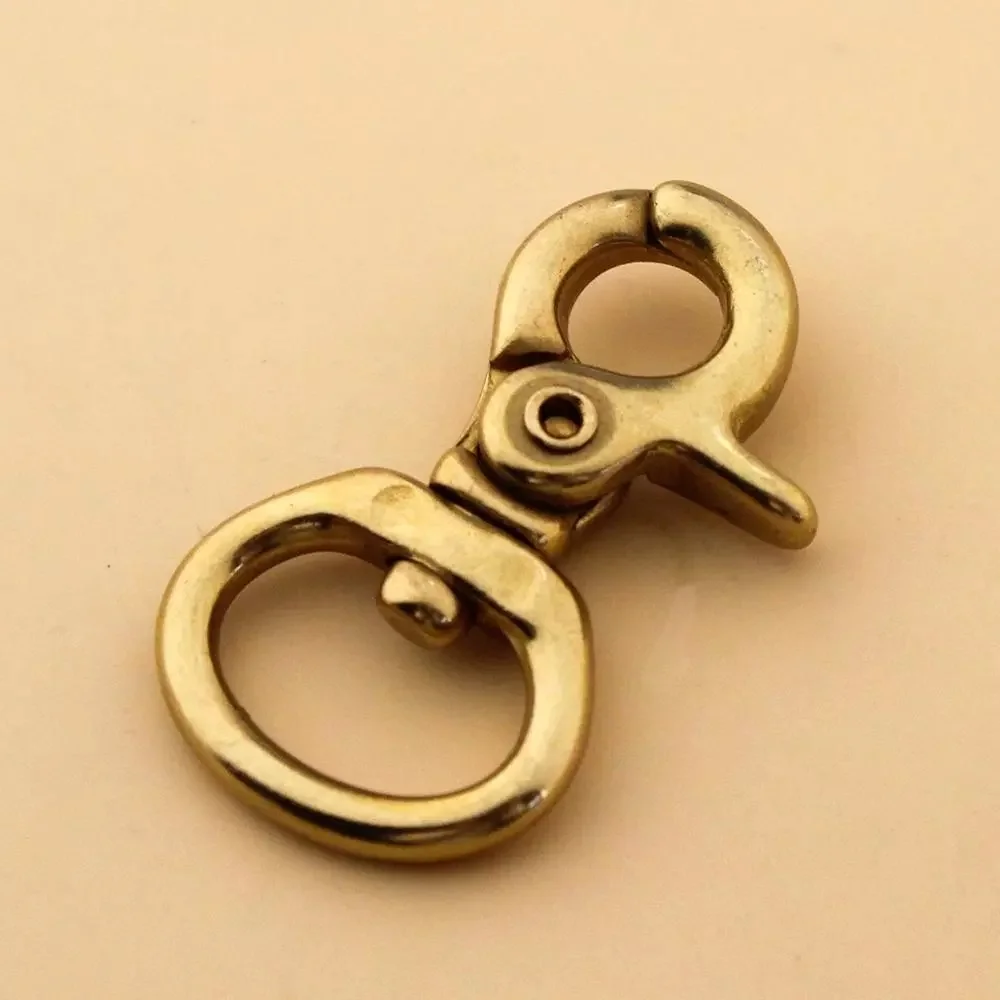 

4pcs Brass Bag Snap Hook Swivel Eye Fob Clip Lobster Claw Trigger Clasp for Leather Craft Bag Strap Belt Webbing Keychain