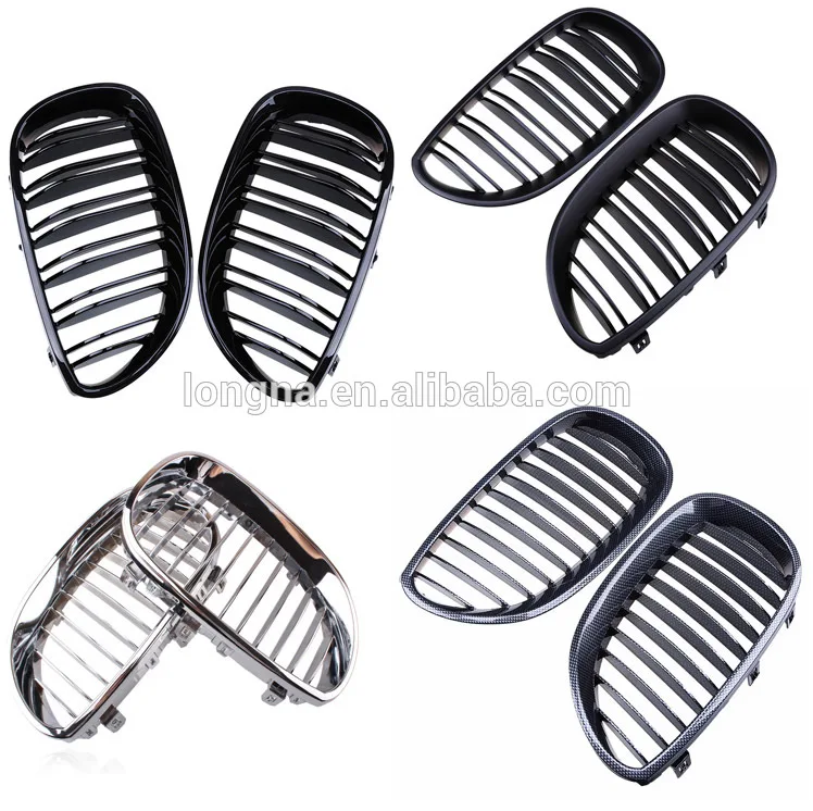 

High Quality Car Parts Matt Black Front Kidney Grilles Double Line Grills Set for BMW E60 E61 Grille 5 Series M5 2003-2010