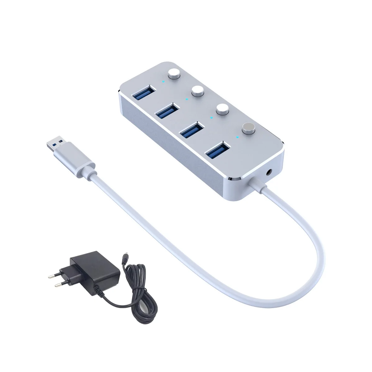USB 3.0 Адаптер питания, 4 порта, разветвитель, концентратор 1,2 м, кабельный концентратор, вилка европейского стандарта
USB 3.0 Адаптер питания, 4 порта, разветвитель, концентратор 1,2 м, кабельный концентратор, вилка европейского стандарта