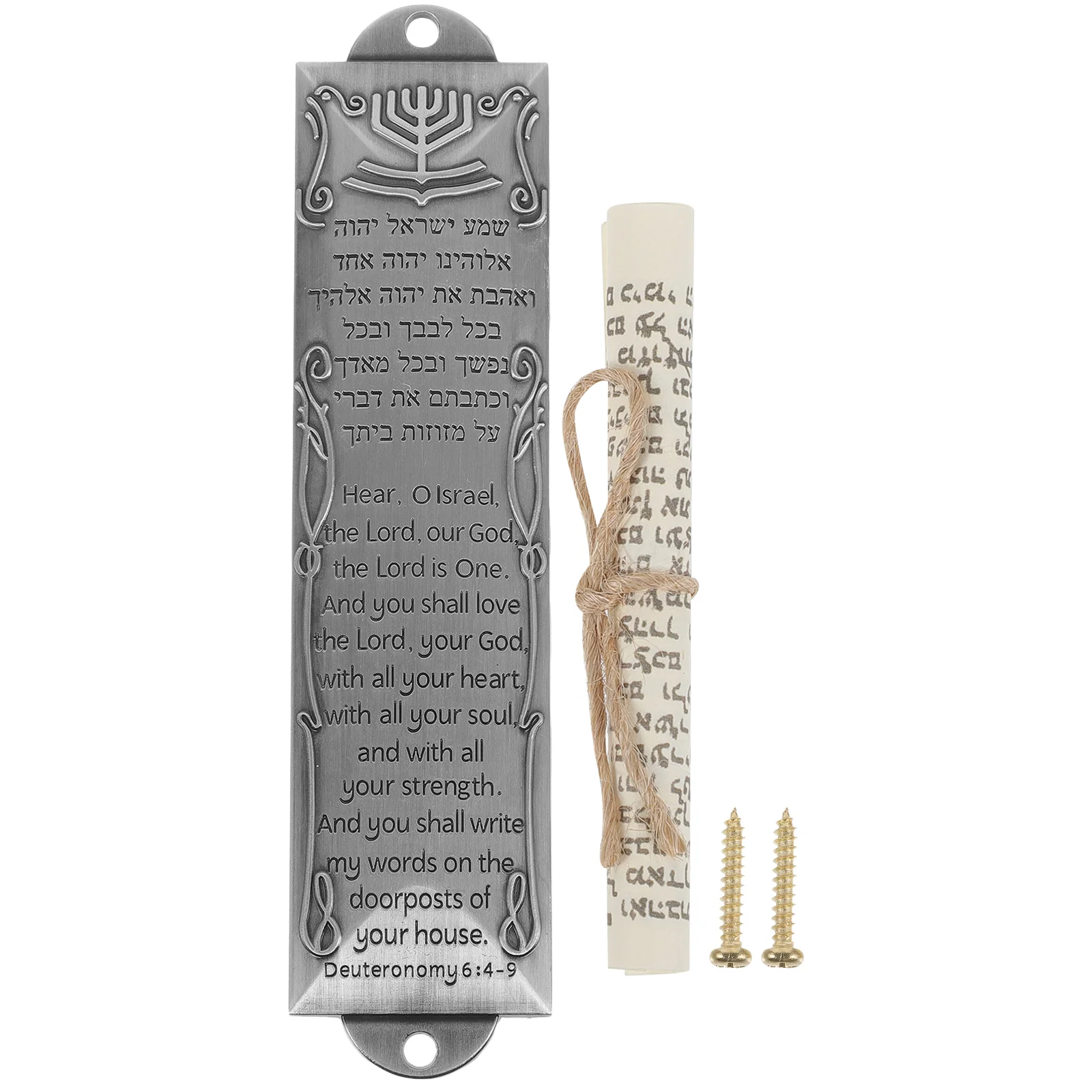 Mezuzah Door Scroll Decor Metal Jewish Case Alloy Religious Judaica Hebrew Blessing Mezuza House Holy Plaque Retro Ornament
Mezuzah Door Scroll Decor Metal Jewish Case Alloy Religious Judaica Hebrew Blessing Mezuza House Holy Plaque Retro Ornament