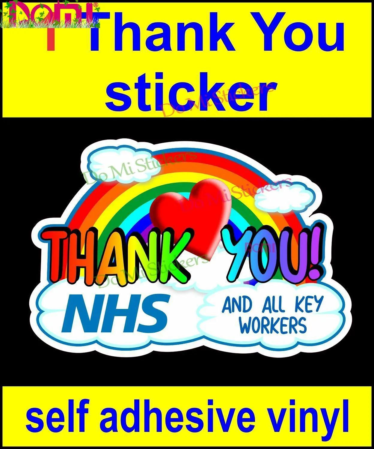 1x Thank You NHS and Key Workers Rainbow Window Wall Car Van Laptop Sticker Vinyl Decal Waterproof PVC
1x Thank You NHS and Key Workers Rainbow Window Wall Car Van Laptop Sticker Vinyl Decal Waterproof PVC