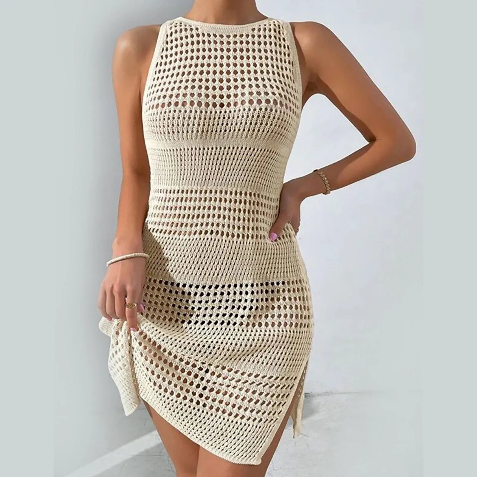 Summer Hollow-Out Short Mini Knitted Beach Dress Women's Swimwear Sexy Women Bikini Cover-Ups Sunscreen Beachwear
Summer Hollow-Out Short Mini Knitted Beach Dress Women's Swimwear Sexy Women Bikini Cover-Ups Sunscreen Beachwear
