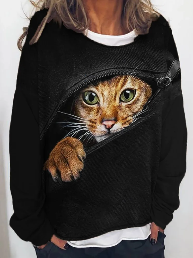 Женские пуловеры, женские повседневные свободные топы с круглым вырезом и длинным рукавом, повседневные рубашки, базовые свитшоты с принтом котят на осень и зиму
Женские пуловеры, женские повседневные свободные топы с круглым вырезом и длинным рукавом, повседневные рубашки, базовые свитшоты с принтом котят на осень и зиму