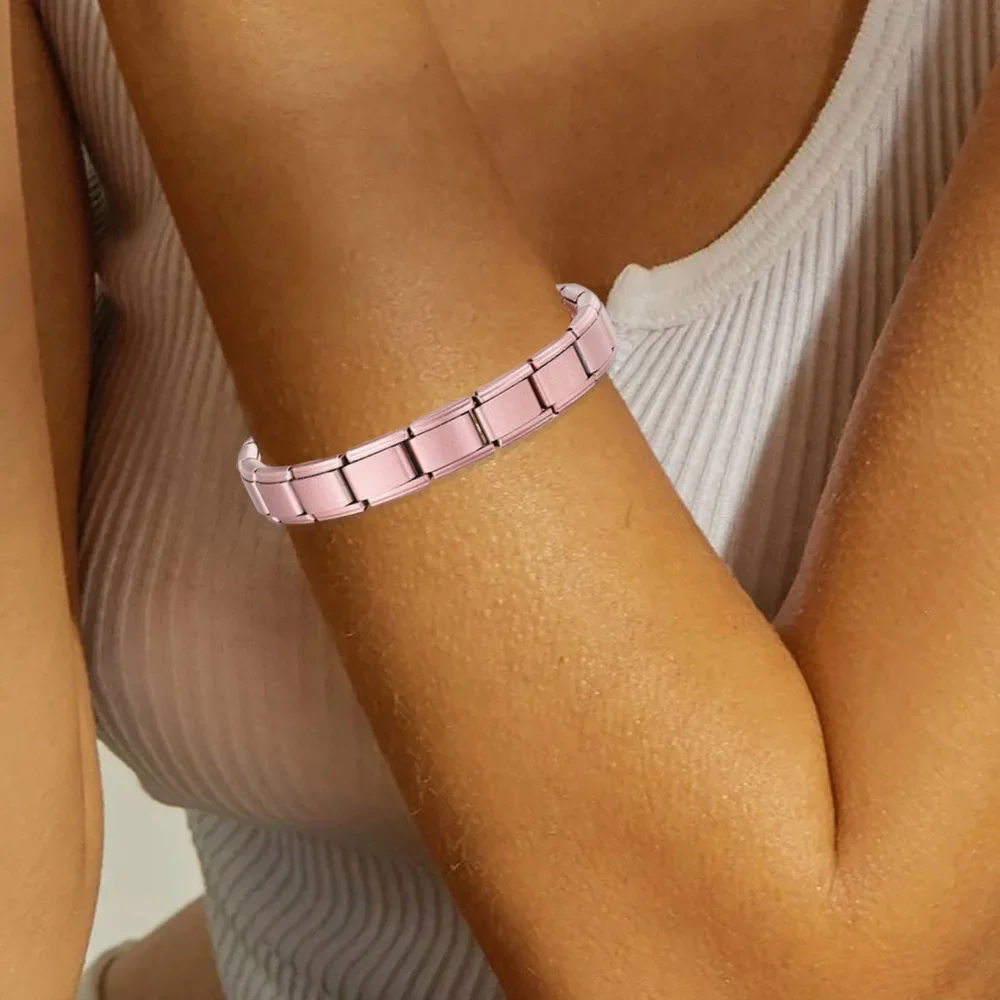 Stainless Steel Italian Charm Bracelet – Elastic Link Bangle for DIY Customization Stainless Steel Italian Charm Bracelet – Elastic Link Bangle for DIY Customization