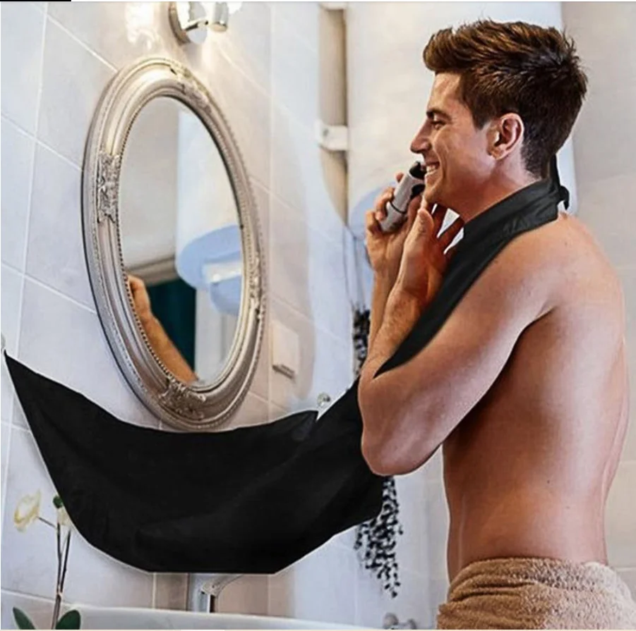 

New Male Beard Shaving Apron Care Clean Hair Adult Bibs Shaver Holder Bathroom Organizer Gift for Man