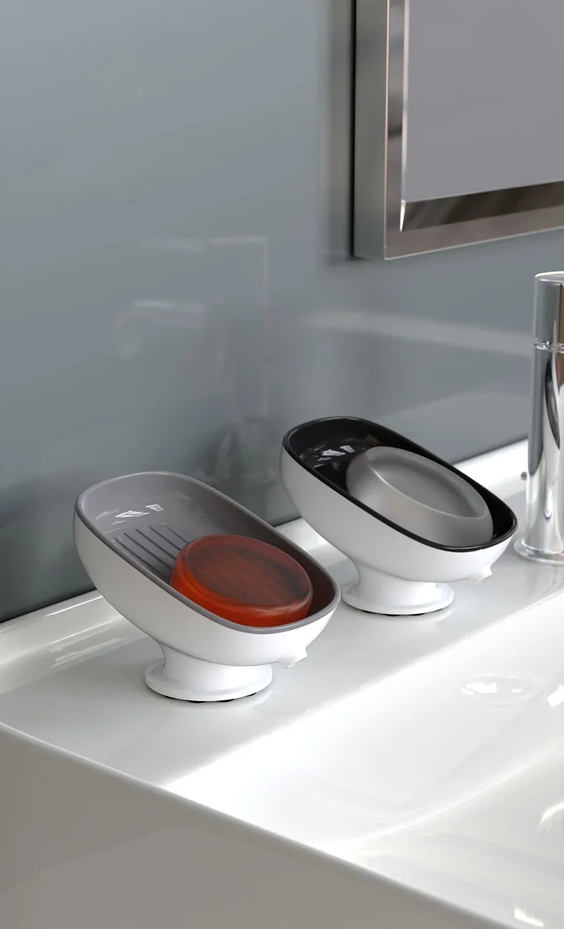 Super Suction Cup Soap Dish with drain water for Bathroom Soap Holder Sponge Holder Soap Leaf Shape Bathroom Supplies 19 Mallzona Sb5f1781e70e04fb891bae1687b738f9ao Super Suction Cup Soap Dish with drain water for Bathroom Soap Holder Sponge Holder Soap Leaf Shape Bathroom Supplies Mallzona