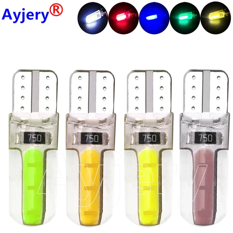 

AYJERY 500X 12V T10 194 168 W5W COB 6 SMD LED Silica Bright White Blue Red Side Clearance License Light Bulbs Car Interior Lamps