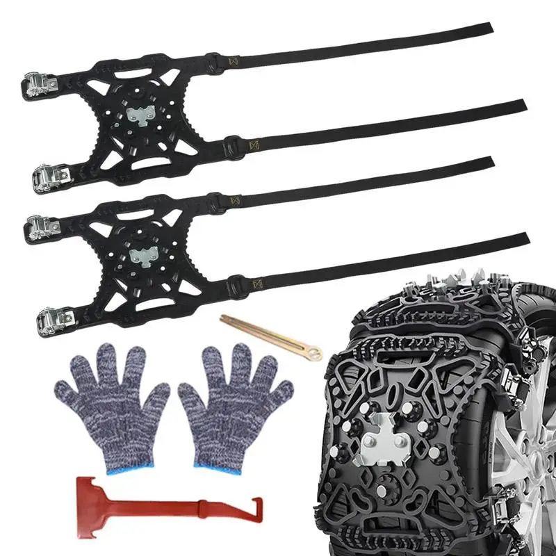 2pcs Auto Snow Chains Tracked Anti-Skid Car Tire Chains Reusable Universal Portable Tire Chains For SUVs Trucks Pickup
2pcs Auto Snow Chains Tracked Anti-Skid Car Tire Chains Reusable Universal Portable Tire Chains For SUVs Trucks Pickup