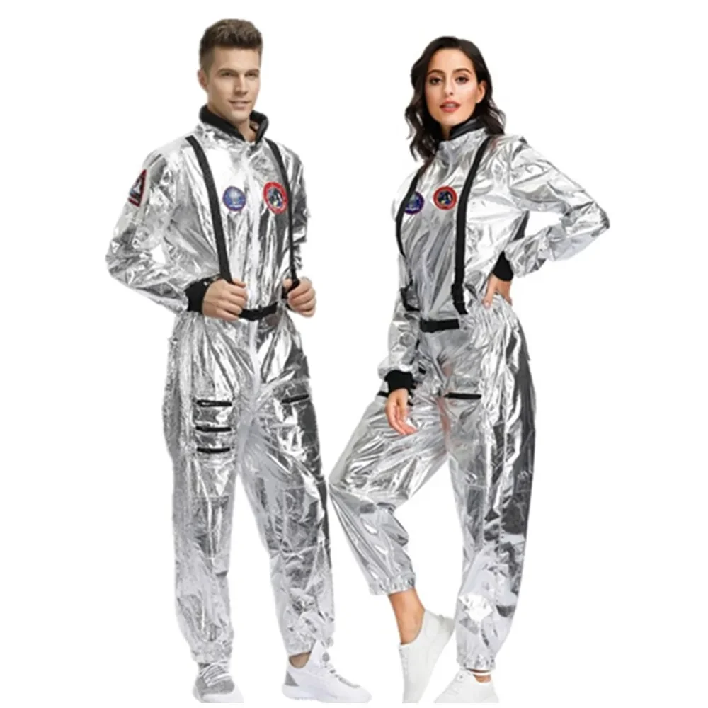 Halloween Couples Cosplay Astronaut Costume Adult Silver Spaceman Jumpsuit 
Halloween Couples Cosplay Astronaut Costume Adult Silver Spaceman Jumpsuit