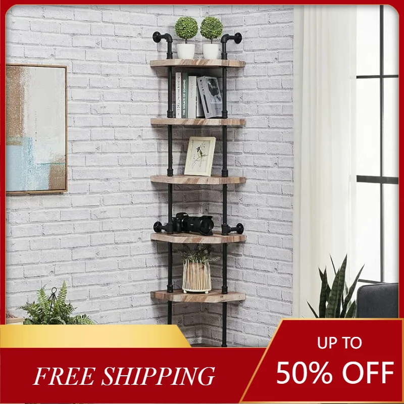 6-Tier Corner Industrial Pipe Bookshelf Standing Corner for Home Office Living Room Bedroom Kitchen 70.46 Inches
6-Tier Corner Industrial Pipe Bookshelf Standing Corner for Home Office Living Room Bedroom Kitchen 70.46 Inches