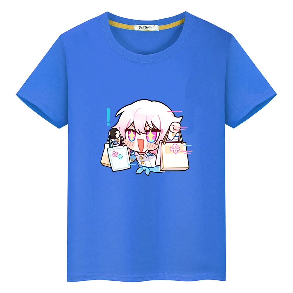 Honkai Star Rail March 7th T-shirt Boys and Girls Children Tees Short Sleeve 100% Cotton Tee-shirt Kawaii Cartoon Print Tshirts
Honkai Star Rail March 7th T-shirt Boys and Girls Children Tees Short Sleeve 100% Cotton Tee-shirt Kawaii Cartoon Print Tshirts