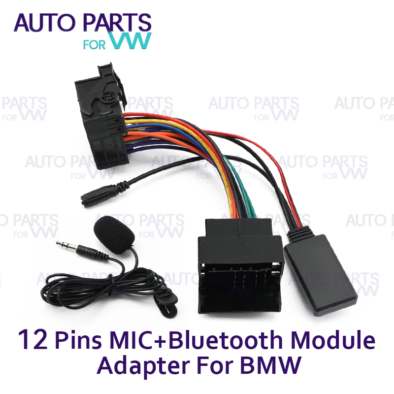 

For BMW E60 E63 E64 E61 Bluetooth 5.0 Module Receiver Adapter Radio Stereo AUX IN Cable Adapter 12 Pins