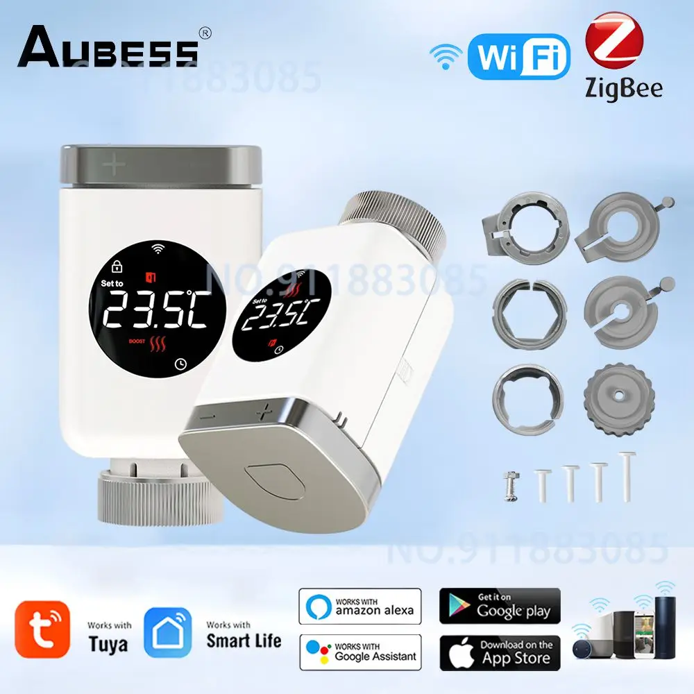 Smart Wifi/ZigBee Thermostatic Radiator Valve TRV Programmable Radiator Actuator Heating Temperature Controller For Alexa Google
Smart Wifi/ZigBee Thermostatic Radiator Valve TRV Programmable Radiator Actuator Heating Temperature Controller For Alexa Google